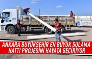 Ankara Büyükşehir en büyük sulama hattı projesini...