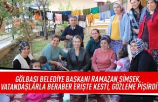 Gölbaşı Belediye Başkanı Ramazan Şimşek,vatandaşlarla...