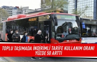 Toplu taşımada indirimli tarife kullanım oranı...