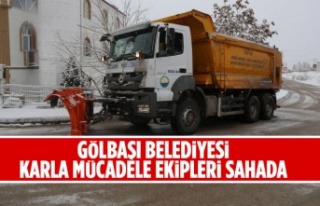 Gölbaşı Belediyesi Karla Mücadele Ekipleri Sahada