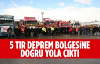 Gölbaşı’nda hazırlanan Beş Tır afet bölgesine...