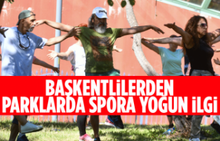 BAŞKENTLİLERDEN PARKLARDA SPORA YOĞUN İLGİ