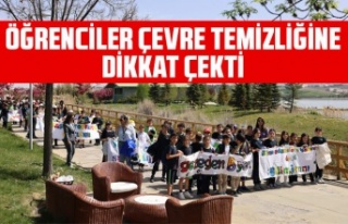 ÖĞRENCİLER ÇEVRE TEMİZLİĞİNE DİKKAT ÇEKTİ