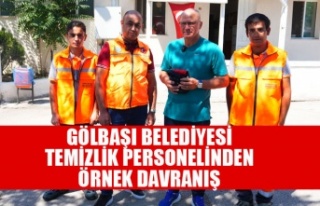 GÖLBAŞI BELEDİYESİ TEMİZLİK PERSONELİNDEN ÖRNEK...