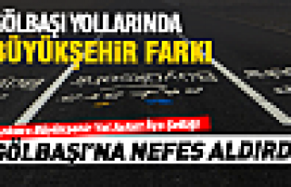 Gölbaşı yollarında Ankara Büyükşehir Belediyesi...