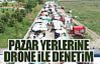 Gölbaşı'nda pazar yerine drone ile denetim!