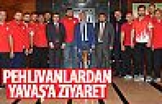 Pehlivanlardan Mansur Yavaş'a ziyaret