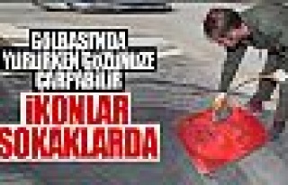 Sosyal mesafe ikonları Gölbaşı sokaklarında!