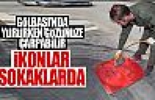 Sosyal mesafe ikonları Gölbaşı sokaklarında!