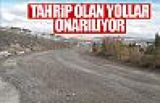 Tahrip olan yollar onarılıyor!