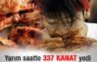 Yarım saatte 337 kanat yedi 