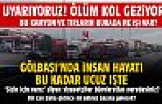 Yol kenarında park eden kamyon ve tırlar tehlike...