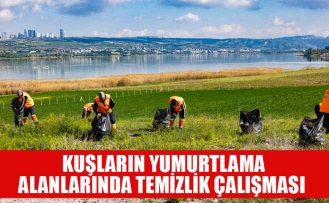 GÖLBAŞI BELEDİYESİNDEN KUŞLARIN YUMURTLAMA ALANLARINDA TEMİZLİK ÇALIŞMASI