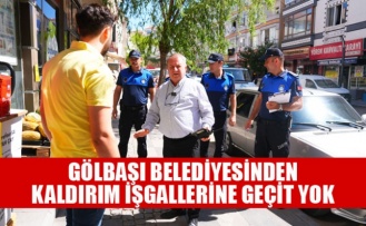 GÖLBAŞI BELEDİYESİNDEN KALDIRIM İŞGALLERİNE GEÇİT YOK