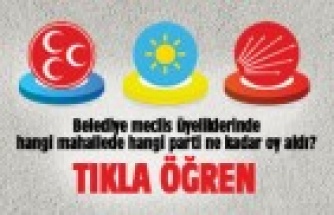 Belediye meclis üyeliklerinde hangi mahallede hangi parti ne kadar oy aldı?