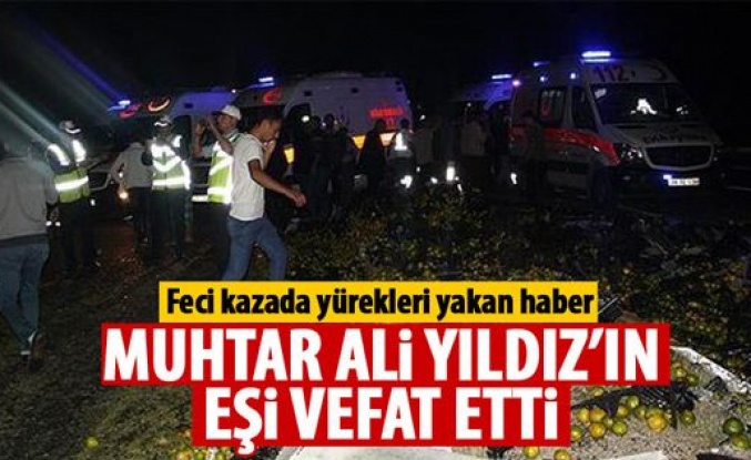 Kazada yaralanan muhtarın eşi hayatını kaybetti