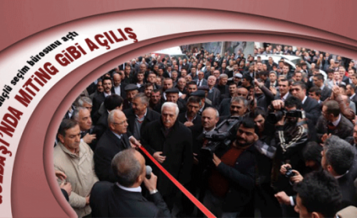 Gölbaşında miting gibi seçim bürosu açılışı