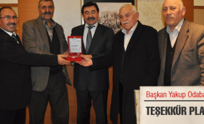 Odabaşına teşekkür plaketi