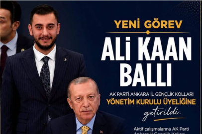 Gençlik Kolları Başkanı Ali Kaan Ballı, AK Parti teşkilatlarında yeni bir göreve getirildi.